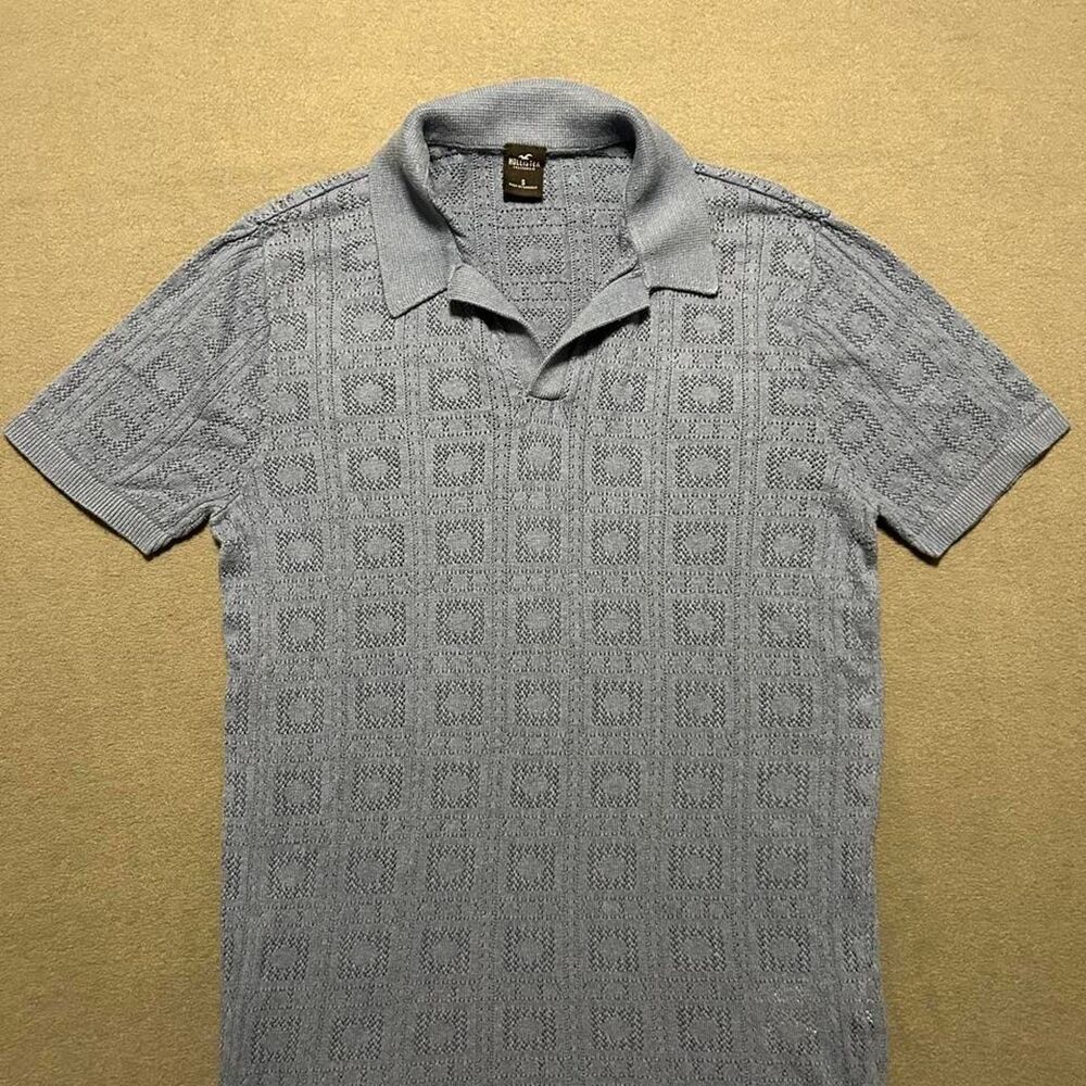Hollister-co Men's Blue and Grey Polo-shirts